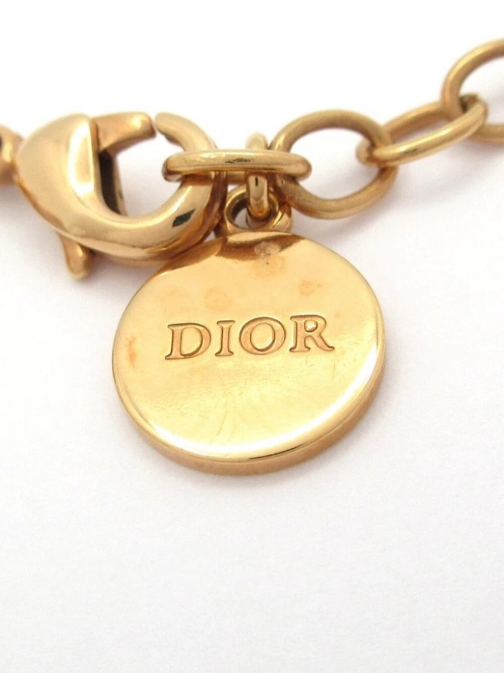 DIOR/ChristianDior - Pink Gold Metal resin pearl Choker - Picture 5 of 7
